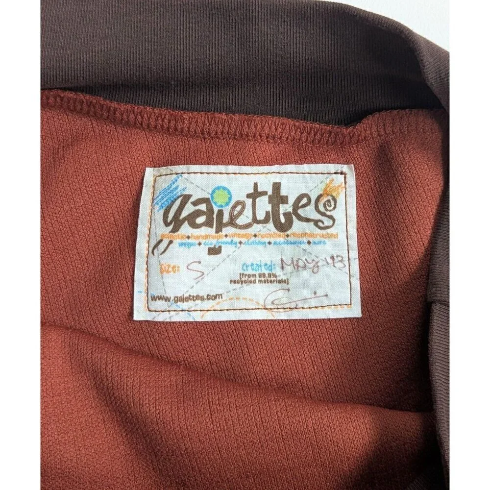 Gajettes Handmade Aline Boho Skirt Size Small Burnt Orange And Stretch Waist